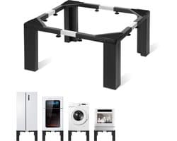 Wasmachine verhoger - Verstelbaar Wasmachine opbouwmeubel - Wasmachine Sokkel - Maximale draagkracht: 1000 pond - Zwart + Zilver