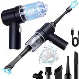 Stofix® Auto Stofzuiger Draadloos - Nat & Droog - Kruimelzuiger - Kruimeldief - Handstofzuiger - Kleine Stofzuiger - Draadloze stofzuiger - Air Duster - Zwart Met Blaasfunctie & 5 Opzetstukken — thumbnail 1