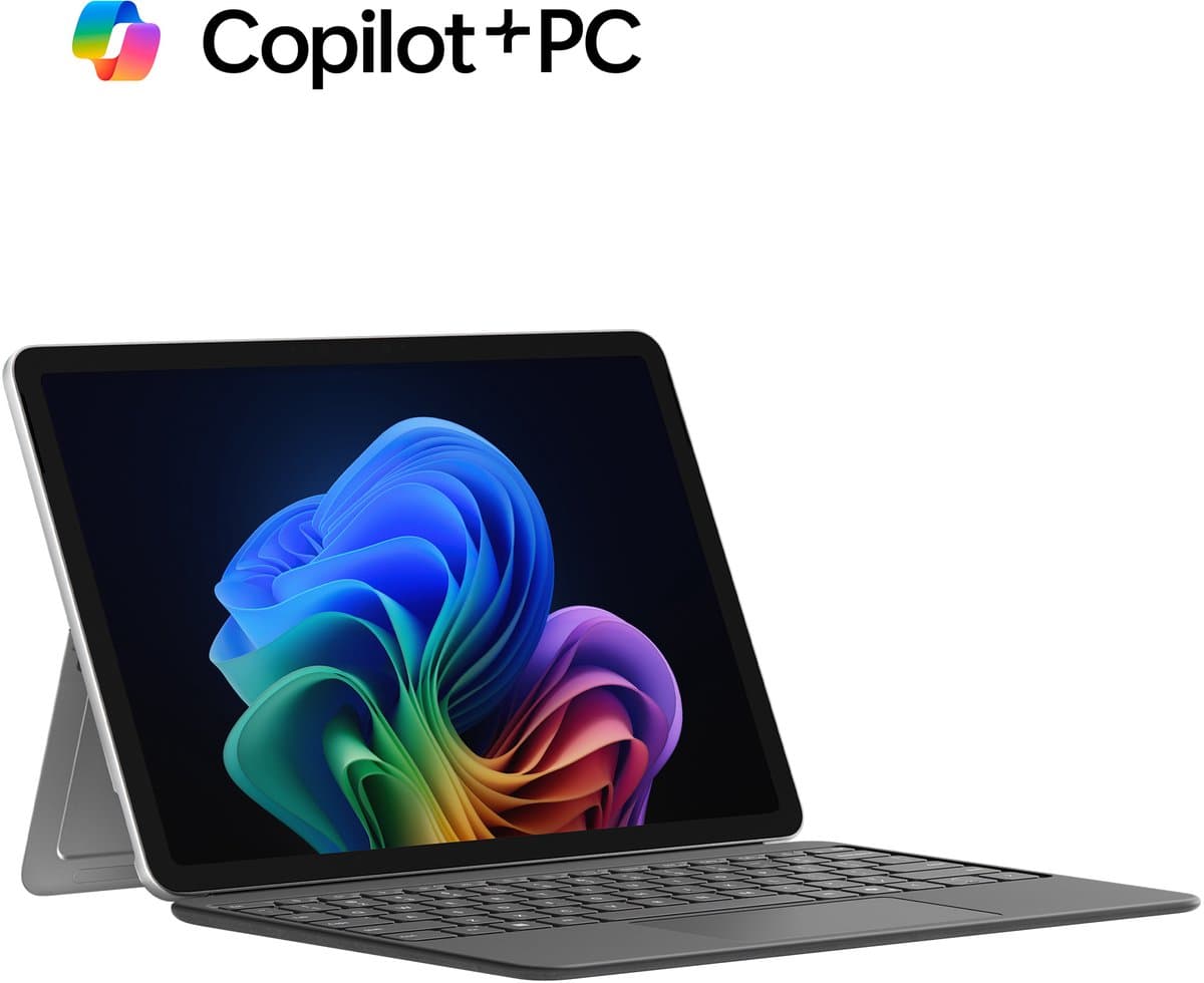 Microsoft Surface Pro Bundel - Copilot + Laptop + Toetsenbord - 12 inch Touchscreen - 16GB / 256GB - Qwerty Toetsenbord - Windows 11 Home - Platinum — afbeelding 1