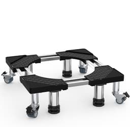 Wasmachine, sokkel onderstel met 4 poten + 4 wielen voor wasmachine, droger, koelkast, vriezer, verstelbaar roestvrij stalen platform (instelbaar: 54,5-67 cm) — thumbnail 1