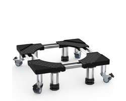 Wasmachine, sokkel onderstel met 4 poten + 4 wielen voor wasmachine, droger, koelkast, vriezer, verstelbaar roestvrij stalen platform (instelbaar: 54,5-67 cm)