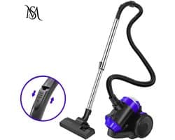 Stofzuiger Zonder Zak - Zakloze Stofzuiger met Filter - Turbo Stofzuiger - 1000W Cyclonische Stofzuiger - Stil en Compact - Lichtgewicht Stofzuiger met Automatisch Snoeroprolsysteem - Voor Tapijt, Harde Vloeren en Auto - 1,5L - Blauw - Paars