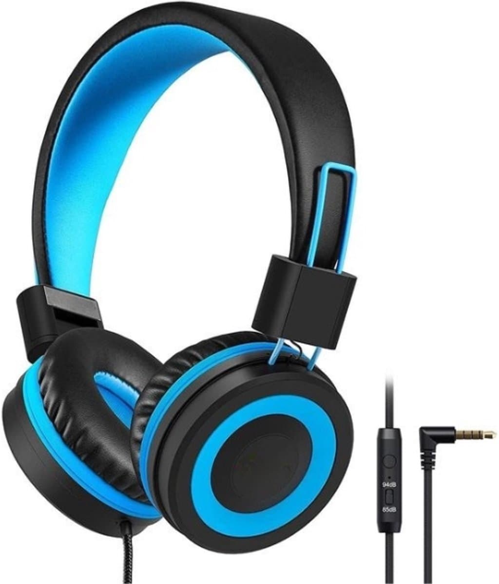 Intelectro Kinderheadset - Veilig, Comfortabel & Meeslepend Geluid voor Jonge Kinderen - Begrensd Volume - Verstelbare Pasvorm - Opvouwbaar Ontwerp - Lichtgewicht en Stijlvol - Blauw/Zwart - Levering Sneller dan Aangegeven! — afbeelding 1