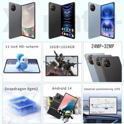 Pad 8 Pro Snapdragon 8gen2 Android Tablet 11Inch Hd 12GB 512GB 12000 Mah 5G Dual Sim Wifi Tafels Pc - Black — thumbnail 2