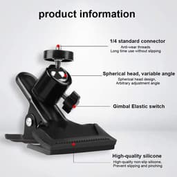 Gitaarhoofdtelefoonhouder - 360° draaibare livestreamhouder voor gitaar/bas - Geschikt voor telefoons van 2,16-2,95 inch — thumbnail 2