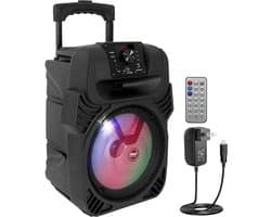 Pyle Bluetooth Luidspreker - 400 Watt Draagbare Speaker - Subwoofer Systeem - USB, MP3, FM-Radio en Microfooningang - Multi-Kleur LED Lichten - Ingebouwde Oplaadbare Batterij - Afstandsbediening