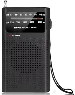 Premes - Draagbare Noodradio - Zwart - AM/FM - Op Batterijen - Koptelefoonaansluiting - Draagbare Radio - Wereldradio - Noodpakket Must Have - Zakradio - Voor Rampen - Kleine - Transistor Radio - Telescopische Antenne - Transister Radio — thumbnail 1