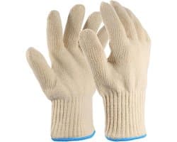 BBQ handschoenen - Ovenwanten - Verdikte dijen - Hittebestendig - Verdikt gebreid katoen - Airfryer - Grillen - Tuinhandschoenen - Voor heren - 1 paar wit
