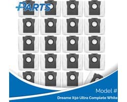 Dreame X50 Ultra Complete White Stofzakken (20 Stuks, Plus.Parts® alternatief voor RDB8)