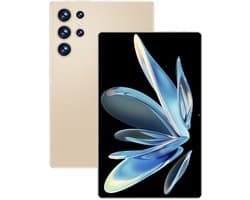 2025 5G Nieuwe 10,36 Inch Tablet Android met 12GB RAM, 256GB ROM, Android 12000mAh Batterij, 16MP + 32MP Camera, 10-Core, Dual Sim Netwerk, Bluetooth - Gold