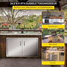 BBQ Dubbele Deur Luxe - RVS - Met Voering - 88 x 48 cm — thumbnail 4