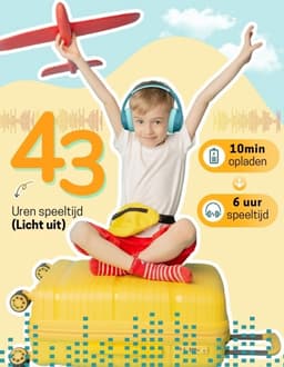 StayPowered Koptelefoon voor Kinderen - de Ultieme Kinderhoofdtelefoon met 43 Uur Speeltijd en Veilige Volumebegrenzing - Ingebouwde Verlichting - Opvouwbaar Ontwerp - USB C - Bedraad/Bluetooth -Lichtblauw - Levering Sneller dan Aangegeven! — thumbnail 2