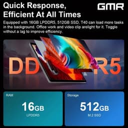 GMR - Windows 11 Tablet - 16inch - Touchscreen - Toetsenbord / Cover - Intel - 16GB RAM - 512GB SSD - Ideaal voor Thuis, Kantoor en Studie — thumbnail 5