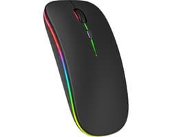 Nuvance Draadloze Muis LED - Bluetooth - Stil - Laptop & Gaming - Draadloos - Computermuis - Links & Rechtshandig - Zwart