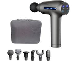 Massage Gun PRO – 6 Kopstukken – Stil – Draagbaar – LED Touch Display – Spiermassage – 30 Snelheden – Triggerpoint Therapie – Oplaadbaar – Inclusief Opbergcase