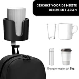StayPowered 2-in-1 Hoofdtelefoon & Bekerhouder - Houd Je Bureau Georganiseerd - Eenvoudige Installatie - Antislip Design - Zwart - Levering Sneller dan Aangegeven! — thumbnail 5