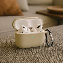 Shieldcase Case - beschermhoes geschikt voor Airpods Pro / 2 Pro silicone case - case geschikt voor Airpods Pro / Pro 2 hoesje - optimale bescherming - Beige — thumbnail 2