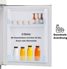 Retro koelkast, bovenste en onderste dubbele deur koelkast, 72 liter totaal volume, met 21 liter vriezervolume, 120 kWh/jaar, LED -licht. Beschikbaar in verschillende kleuren. [Energieklasse E] — thumbnail 4