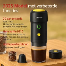 Yemtech® Draagbare Elektrische Espressomachine - Espresso machine voor onderweg - Mini Reis Koffie machine - Koffiezetapparaat voor Camping Auto Vrachtwagen – Draagbare Koffiemachine — thumbnail 3