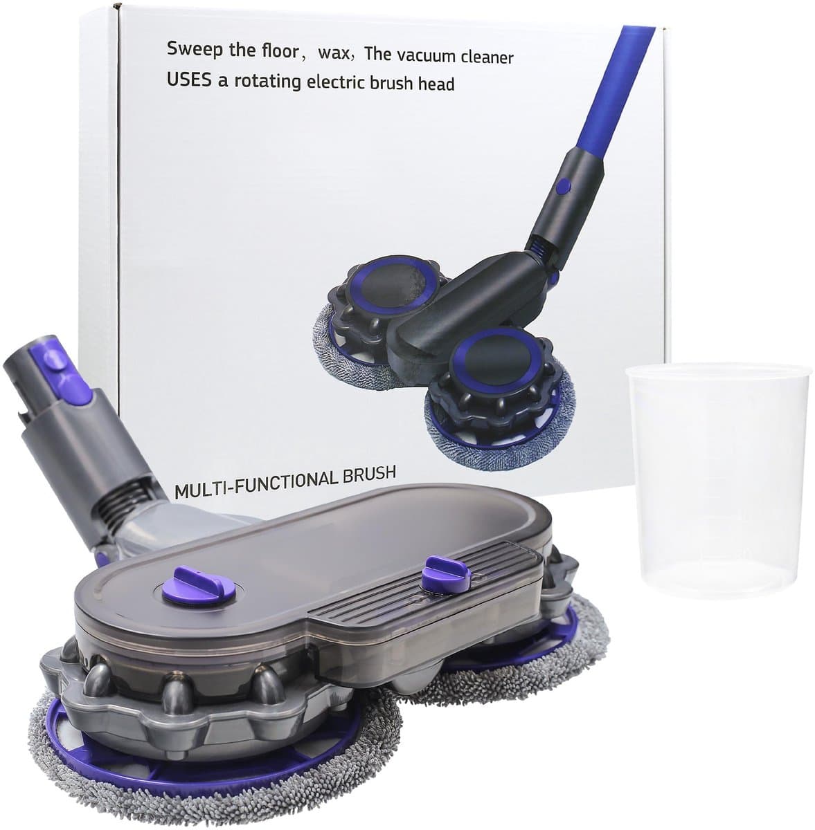 Sillar, dweilopzetstuk, mop dweil, vloermop met afneembare watertank, vervanging voor Dyson V7 V8 V10 V11 V15, elektrisch dweilopzetstuk met watertank en 2 moppen — afbeelding 1