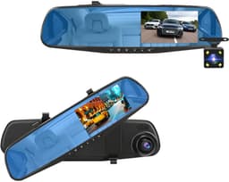 Dashcam voor Auto - Dashcam 4.3 Inch - Full HD 1080P Auto Rij Recorder - Achteruitkijkspiegel DVR - Nachtzicht & Bewegingsdetectie - Zonder Geheugenkaart - Zwart — thumbnail 1