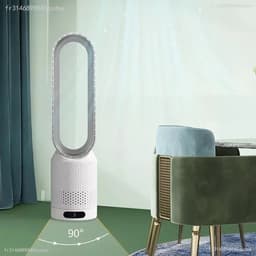 Ventilator - Torenventilator - Luchtkoeler - Zonder Afvoerslang - 8 Standen - Met Afstandsbediening - Met Timer - Wit - Zilver — thumbnail 5