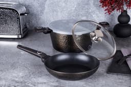 Berlinger Haus Primal Gloss - Pot en Pan Set - Ø24cm - Soft Touch Handvat - Zwart — thumbnail 3