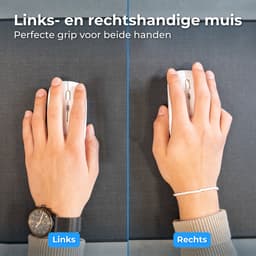 Nuvance Draadloze Muis LED - Bluetooth - Stil - Laptop & Gaming - Draadloos - Computermuis - Links & Rechtshandig - Wit — thumbnail 3