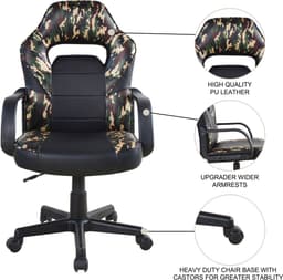 Gamestoel Thomas junior - bureaustoel - hoogte verstelbaar - camouflage — thumbnail 2