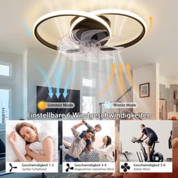 Plafonniere met Ventilator - Plafondventilator - Plafondventilator Afstandsbediening — thumbnail 3