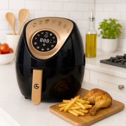 AG5200 Airfryer - Zwart - Compact - tot 4 Personen - 4 Liter - Anti-aanbak - Uitneembare Bak - Vaatwasserbestendig - Met Receptenboek - Stil- Snelkooktechnologie - — thumbnail 7