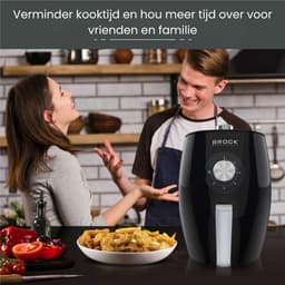 Brock Electronics Airfryer 3,5L – Heteluchtfriteuse zonder Olie – PFAS-vrij – 1300-1500W – Zwart – 6 Automatische Programma’s – Gezond Frituren – Compacte Airfryer voor Gezin of Single’s – Zwart — thumbnail 6