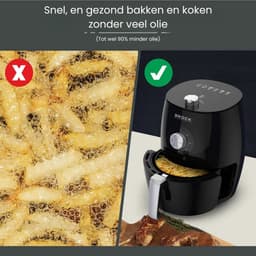 Brock Electronics Airfryer 3,5L – Heteluchtfriteuse zonder Olie – PFAS-vrij – 1300-1500W – Zwart – 6 Automatische Programma’s – Gezond Frituren – Compacte Airfryer voor Gezin of Single’s – Zwart — thumbnail 12