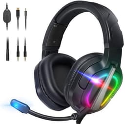 StayPowered RGB Gaming Headset - Ultiem Geluid voor Top Gamers - Ergonomisch Ontwerp - Ruisonderdrukkende Microfoon - Brede Compatibiliteit - Gemakkelijke Bediening - RGB Verlichting - Zwart - Levering Sneller dan Aangegeven! — thumbnail 1
