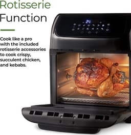 Royalty Line® AFO12601 Airfryer Oven - Airfryer XXL - 12 Liter Heteluchtoven met 12 Programma's - Touch Display Heteluchfriteuse - 1800W - Zwart / RVS — thumbnail 13
