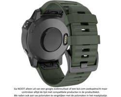Donker Groen / Leger Groen Siliconen horloge bandje 26mm Quickfit Compatibel geschikt voor Garmin Fenix 3 / 3 HR / 3 Sapphire / 5X / 6X, D2, Quatix 3, Tactix, Descent MK1, Foretrex 601 en 701 – 26 mm army green smartwatch strap