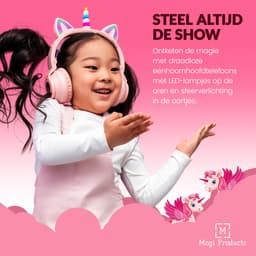 Mogi Products-Koptelefoon voor Kinderen-Eenhoorn-Unicorn-Hoofdtelefoon Kinderen -Kattenoortjes-Met Led-Kinder Headset-Bluetooth-Microfoon — thumbnail 4