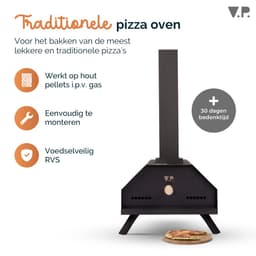 V.P. Pizza Pellet Oven - Houtgestookte Pizza Oven - Pizza Bbq - Pizzaoven - Voor Buiten - Steenoven — thumbnail 4