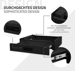 Tussenstuk voor wasmachine en droger – Universeel tussenbouwframe met lade 60,5x54 cm in zwart ML design — thumbnail 8