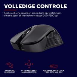 Trust GXT 923 YBAR - Draadloze Gaming Muis - RGB verlichting - Oplaadbaar - 7200 dpi - Zwart — thumbnail 4