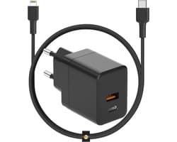 35W Power Adapter USB C + Kabel geschikt voor Apple iPad en iPhone - 2 Meter Lange Oplader - Nylon Gevlochten - Geschikt voor X,11,12,13,14,Pro,Max,Plus,Mini