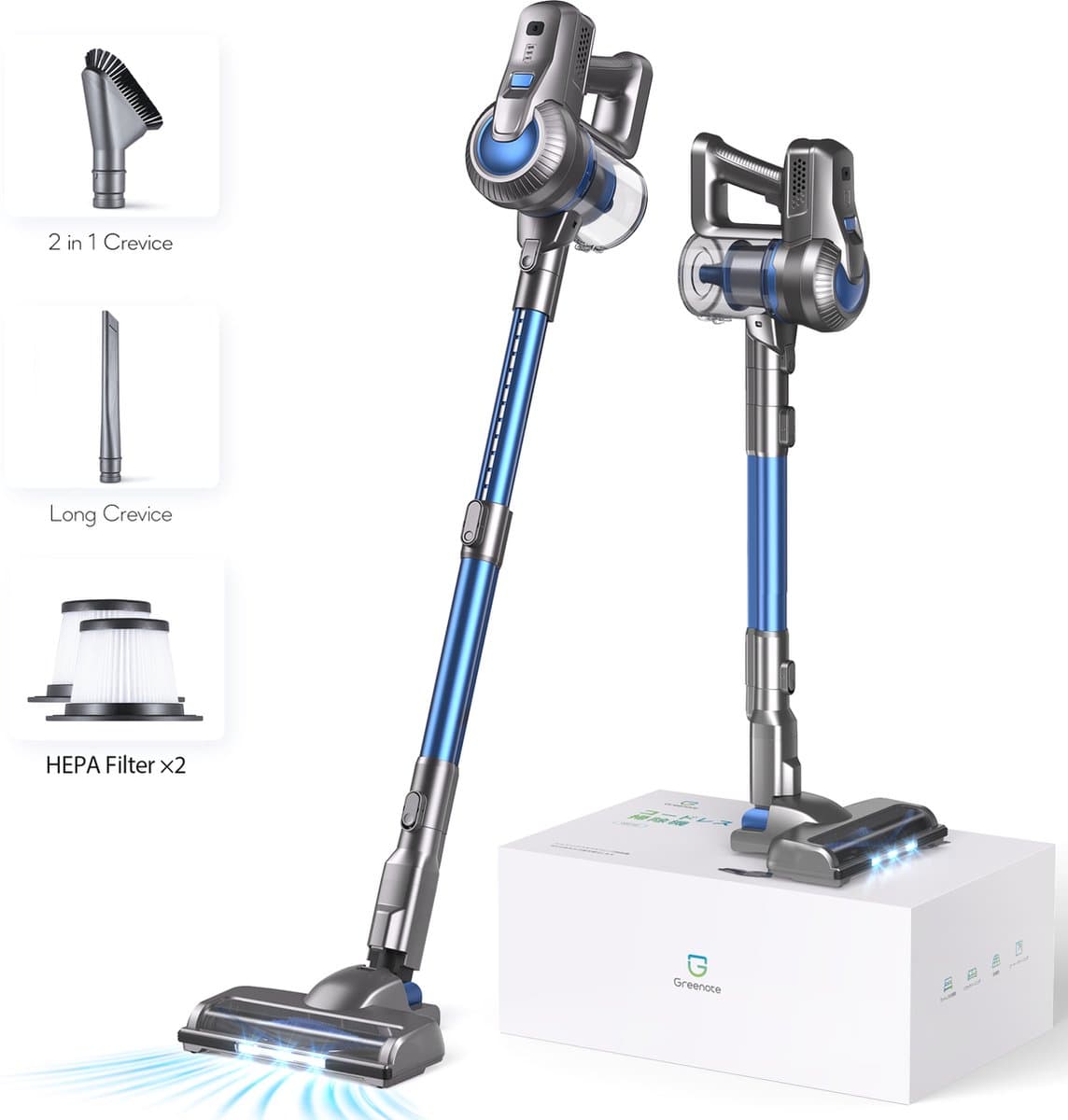 Greenote GSC50 Steelstofzuiger Draadloos - 23KPA - 200W - 4 in 1 - Dubbele Digitale Motor — afbeelding 1