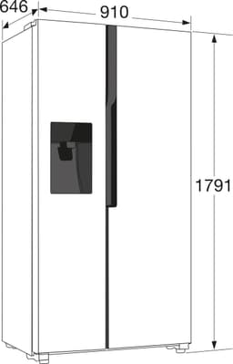 ETNA AKV578IZWA - Amerikaanse koelkast - Water- en ijsdispenser met reservoir - No Frost - Zwart — thumbnail 17