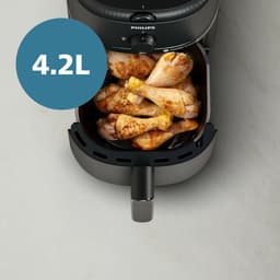 Philips 1000 Series Airfryer - NA120/00 - Draaiknopbediening - 4.2L - Tot 4 Personen - Zwart — thumbnail 14