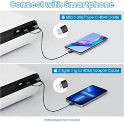 Mini Beamer - Streamen vanaf je telefoon - Input tot 1080P Bluetooth Audio - Projector - Mini Projector - HDMI - USB - Wit - Smartphone - Zoomfunctie - Draagbaar - Ingebouwde speaker — thumbnail 2