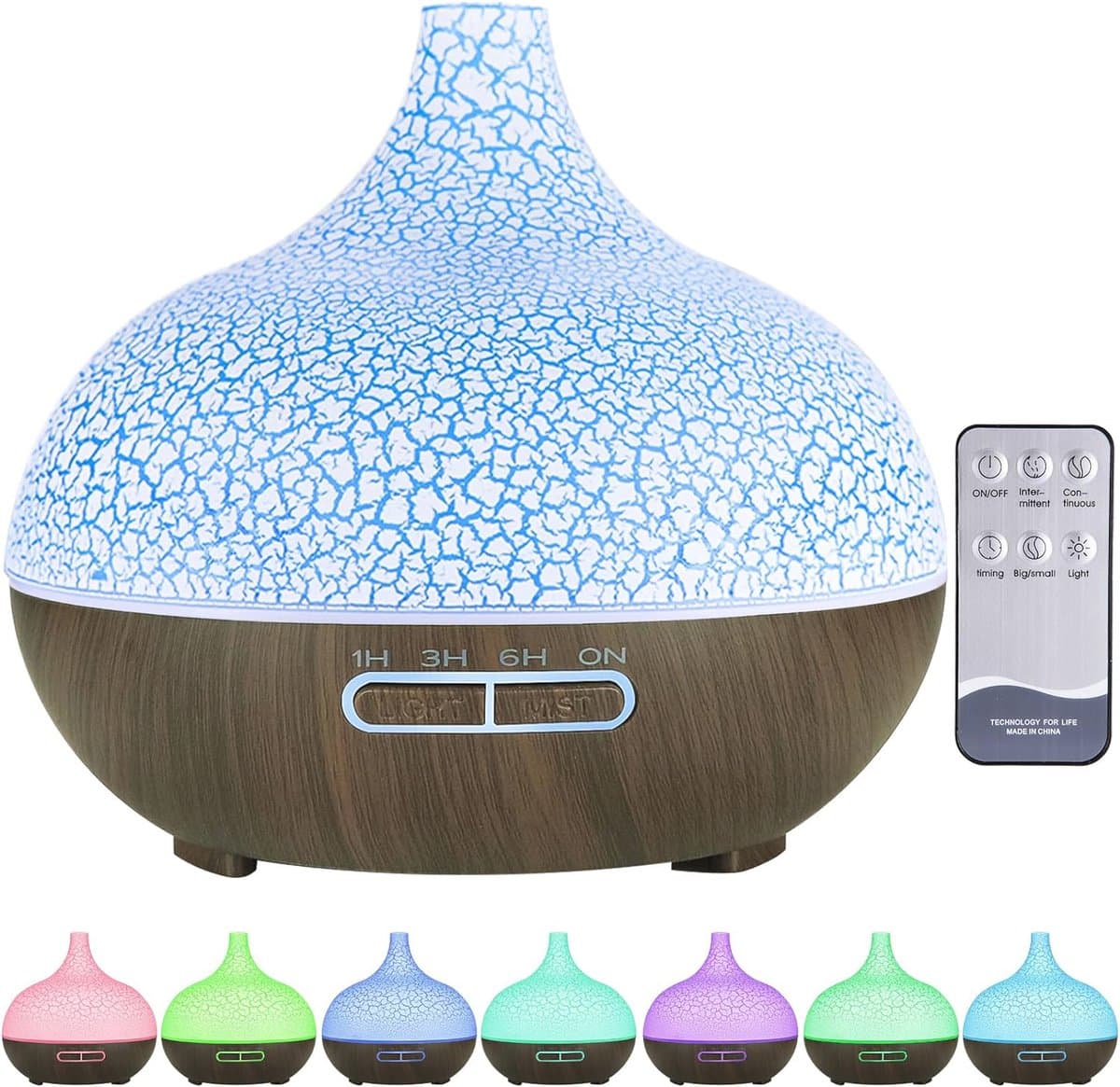 Aroma diffuser 550 ml - Stil, Ultrasoon, Luchtbevochtiger & Aromatherapie met LED-verlichting — afbeelding 1