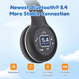 Bluetooth Kinderhoofdtelefoon voor Kinderen - Opvouwbaar, Ergonomisch Ontwerp met 40 Uur Speeltijd en Volume Beperking — thumbnail 4