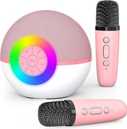 Karaoke Set - Kinderen - 2 Microfoons - Bluetooth - Lichtshow - Roze — thumbnail 1
