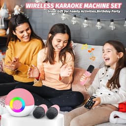 Karaoke Set - Kinderen - 2 Microfoons - Bluetooth - Lichtshow - Roze — thumbnail 4