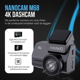Nanocam M68 4K 2CH Wifi Gps 32gb dashcam voor auto - 4K + Full HD resolutie - Parkeerbeveiliging - 32gb MicroSD - 2,0 inch Lcd - 170 + 170 graden kijkhoek - Nachtzicht — thumbnail 5